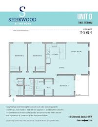  Floor Plan Three Bedrooms + Two Baths