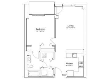  Floor Plan 1X1 718