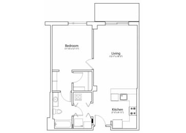  Floor Plan 1X1 770