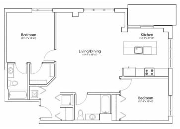  Floor Plan 2X2 1159
