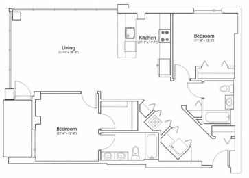  Floor Plan 2X2 1225