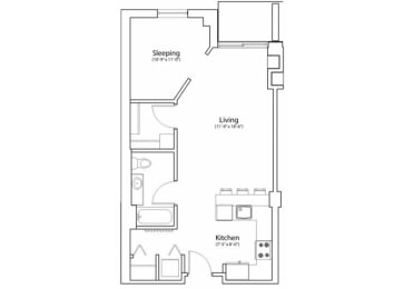 Floor Plan CONVERTIBLE (STUDIO)
