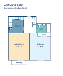 One Bedroom Apartment at Adams Village in Dorchester, MA