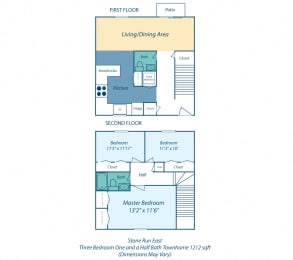 Three Bed Weymouth MA Layout