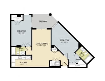 Sycamore Floor Plan at The Redwood, Maryland, 21201
