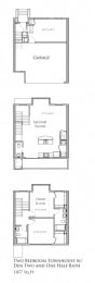  Floor Plan Two Bedroom Townhome