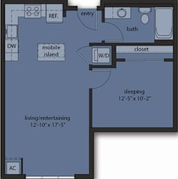  Floor Plan One Bedroom B4