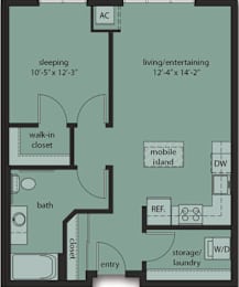  Floor Plan One Bedroom C3
