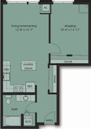  Floor Plan One Bedroom C4