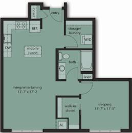  Floor Plan One Bedroom C5