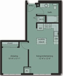  Floor Plan One Bedroom C7