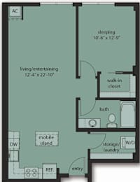  Floor Plan One Bedroom C8