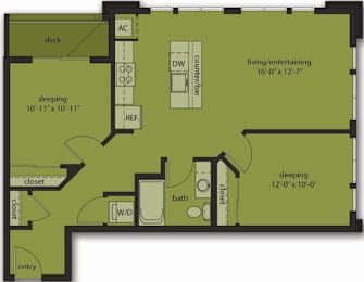  Floor Plan Two Bedroom C9