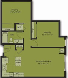  Floor Plan Two Bedroom D2
