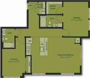  Floor Plan Two Bedroom E4