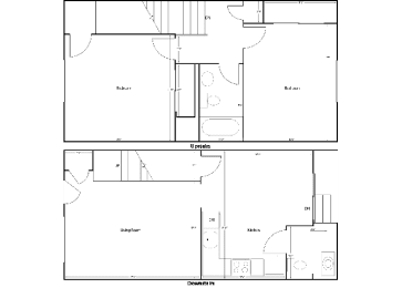 2 Bedroom 2 Bath Floor Plan at The Retreat, Sumner, Washington