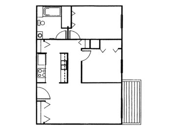  Floor Plan 2 Bed, 1 Bath