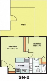 Floor Plan  Standard One Bedroom (SN2)