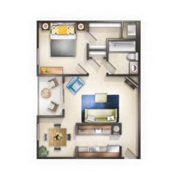 large 1 bedroom apartment