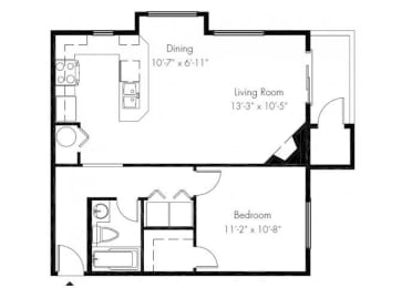  Floor Plan One Bedroom