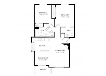  Floor Plan Two Bed Two Bath Md Renovated