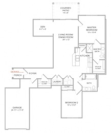 Floor Plan  2 Bedroom/2 Bath/Den/1st Floor - NEW CONSTRUCTION