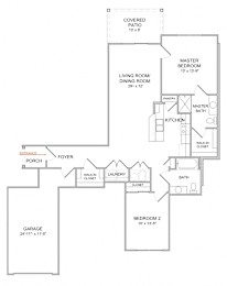 Floor Plan  2 Bedroom/2 Bath/1st Floor - NEW CONSTRUCTION