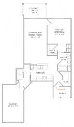 Floor Plan  1 Bedroom/1 Bath/1st Floor - NEW CONSTRUCTION