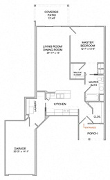 Floor Plan  1 Bedroom/1 Bath/1st Floor