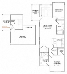 Floor Plan  2 Bedroom/2 Bath/2nd Floor
