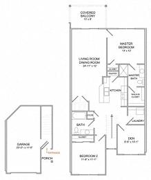 Floor Plan  2 Bedroom/2 Bath/Den/2nd Floor