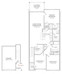 Floor Plan  3 Bedroom/2 Bath/2nd Floor - NEW CONSTRUCTION