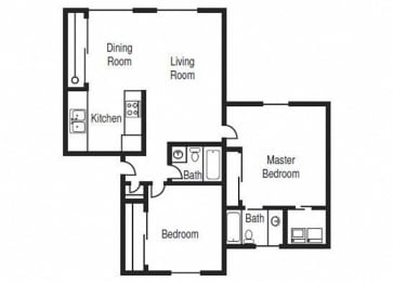  Floor Plan 2 Bed 2 Bath F