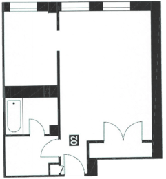 Studio Floor Plan at Edwards on Fifth, Seattle, WA