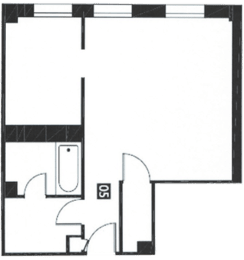 0 Bed 1 Bath Floor Plan at Edwards on Fifth, Washington