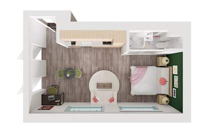 A bathroom with a toilet, sink, and a mirror.