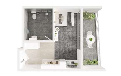 A bathroom with a toilet, sink, and shower.