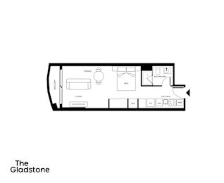 A black and white floor plan of a house layout.