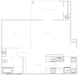 Floor Plan  360 One Bedroom