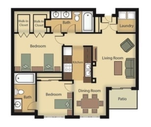 Two Bedroom Floor Plan Image