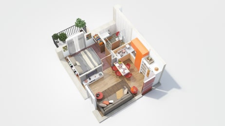 a floor plan of a small apartment