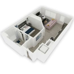 Emerald, 1 bed 1 bath, 950sqft