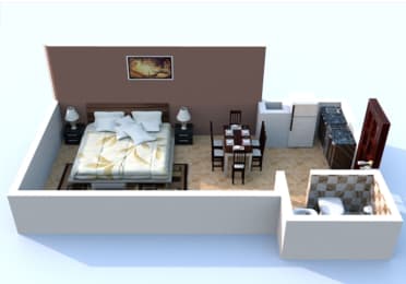  Floor Plan d1-1x1-+-den