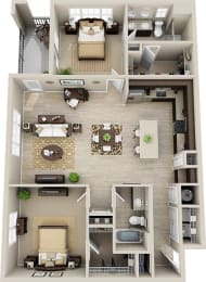 a floor plan of a house with a bedroom and a living room