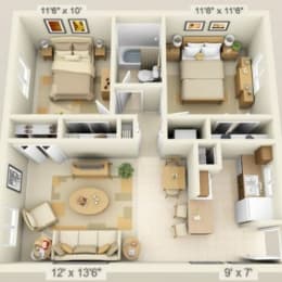  Floor Plan Four Bed- Three Bath