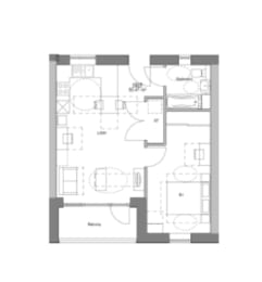  Floor Plan 1 Bedroom