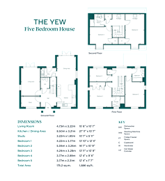 A diagram of a five bedroom house with a living room, study, and five bedrooms is shown.