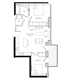 One Lime Street 2 Bed Floor Plan