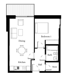  Floor Plan Standard 1 Bed