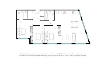 A floor plan of a house with a disclaimer at the bottom.